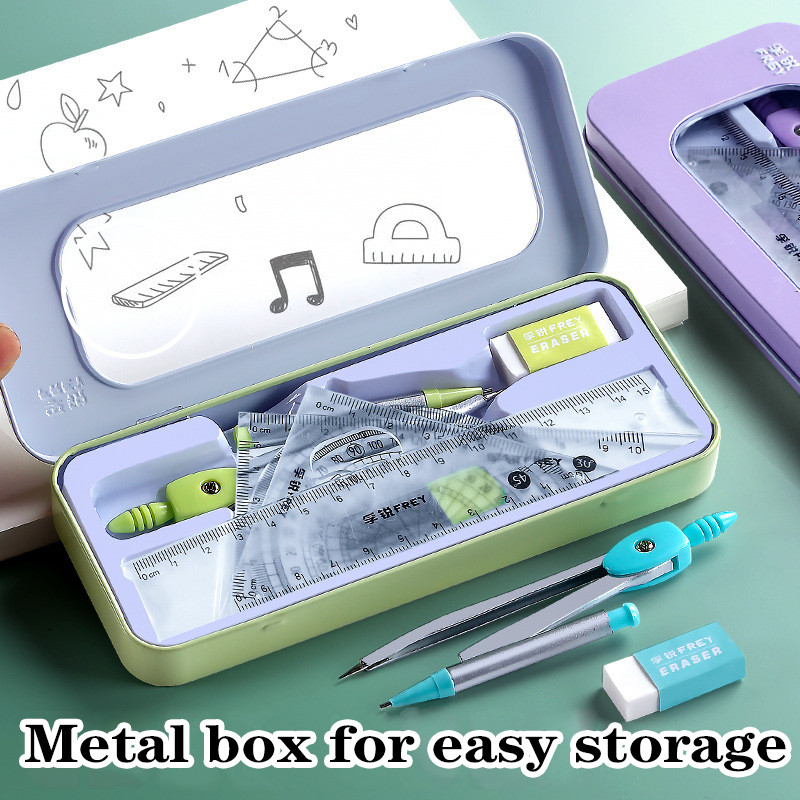 7kom Matematički set Kawaii Geometrijsko ravnalo Šestar Školski pribor 2022 Slatki student Arhitektura Matematički crteži Dopisnice