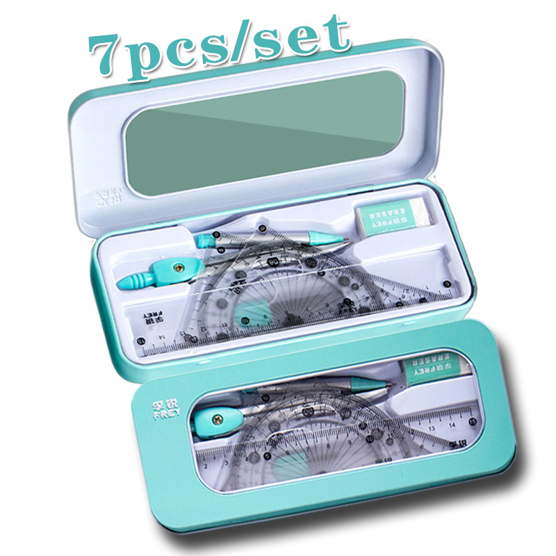 7kom Matematički set Kawaii Geometrijsko ravnalo Šestar Školski pribor 2022 Slatki student Arhitektura Matematički crteži Dopisnice