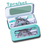 7 τμχ Μαθηματικό σετ Kawaii geometric Ruler Compass Σχολικά προμήθειες 2022 Cute Student Architecture Math Drawing Χαρτικά