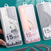 4Pcs/Set Aluminijski set ravnala Metal/plastika/meka geometrija Matematika Crtanje Šestar Uredska ravnala Matematička ravnala za školu