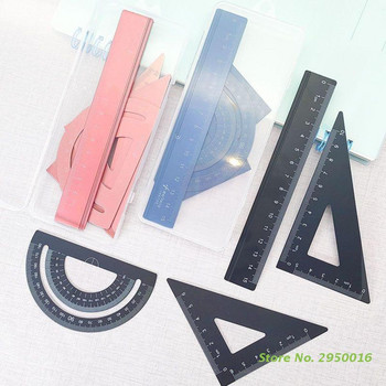 Σετ γραφικής ύλης μεταλλικό χάρακα 4 σε 1 Χάρακας από κράμα αλουμινίου Πολυλειτουργικός συνδυασμός χάρακα Τρίγωνο μοιρογνωμόνιο Σχέδιο από κράμα