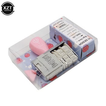 Χαριτωμένη σφραγίδα ημερομηνίας για Planner Clear Stamps Bussiness Rubber Stamp with Adjustable date Diary School Supplies Χαρτικά αξεσουάρ