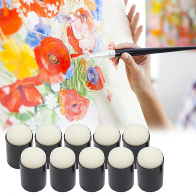 10 τμχ Ανθεκτικά Εργαλεία Ζωγραφικής με δάχτυλα χειροτεχνίας DIY Πλαστική ποικιλία σφραγίδων Spong Daubers Scrapbooking Painting