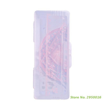 4Pcs/set Prozirna ravnala za crtanje Set alata za crtanje precizne geometrije uključuje ravno ravnalo Trokutasto ravnalo Kutomjer