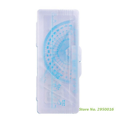 4Pcs/set Prozirna ravnala za crtanje Set alata za crtanje precizne geometrije uključuje ravno ravnalo Trokutasto ravnalo Kutomjer