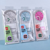 1 vnt greito braižymo liniuotė Daugiafunkcinė piešimo šablono liniuotė Patvari pasukama matavimo skalės liniuotė