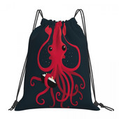 Kraken Attaken Drawstring τσάντες Τσάντες πλάτης Τσάντες Σχολικές τσάντες Χαριτωμένο σακίδιο πλάτης πουγκάκι με κορδόνια
