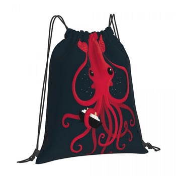 Kraken Attaken Drawstring τσάντες Τσάντες πλάτης Τσάντες Σχολικές τσάντες Χαριτωμένο σακίδιο πλάτης πουγκάκι με κορδόνια