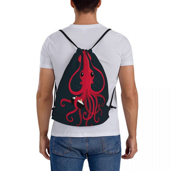 Kraken Attaken Drawstring τσάντες Τσάντες πλάτης Τσάντες Σχολικές τσάντες Χαριτωμένο σακίδιο πλάτης πουγκάκι με κορδόνια