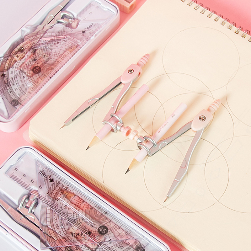 8pcs/Set Kreativni setovi ravnala za učenike Pisaći pribor Šiljilo za olovke Gumica Kompas Ispit Alati za crtanje Školski uredski pribor Novo