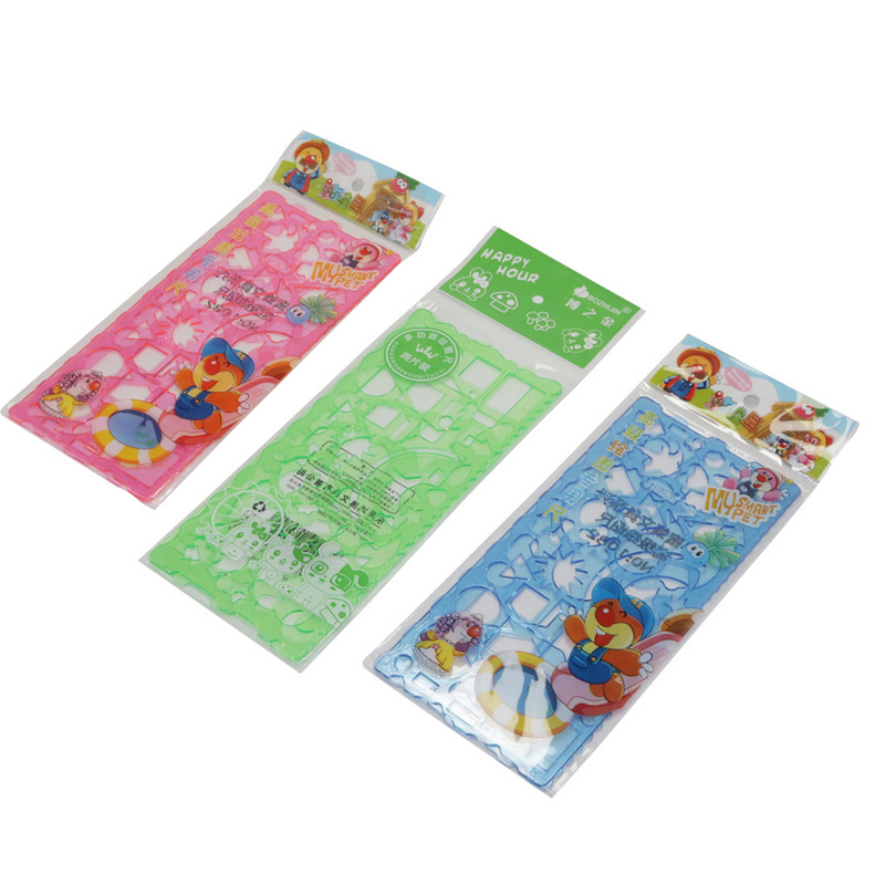 Mokiniams susitraukianti piešimo liniuotė 2 rinkiniai geometrinės liniuotės Studentų raštinės reikmenys mokykliniai reikmenys Universali gėlių liniuotė