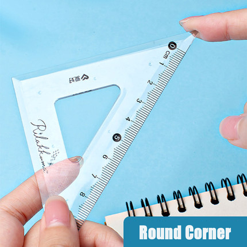 4 tk / komplekt AIHAO LB00494 Rilakkuma joonlaua komplekt Plastikust geomeetria matemaatika ruut Joonistamine kompass kirjatarbed nurga joonlauad kooli