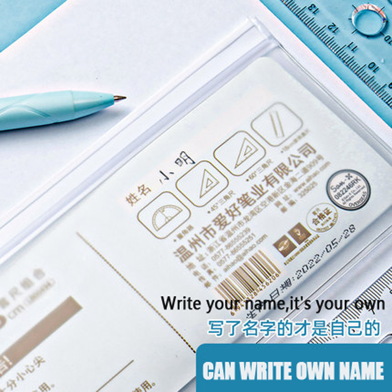 4 tk / komplekt AIHAO LB00494 Rilakkuma joonlaua komplekt Plastikust geomeetria matemaatika ruut Joonistamine kompass kirjatarbed nurga joonlauad kooli