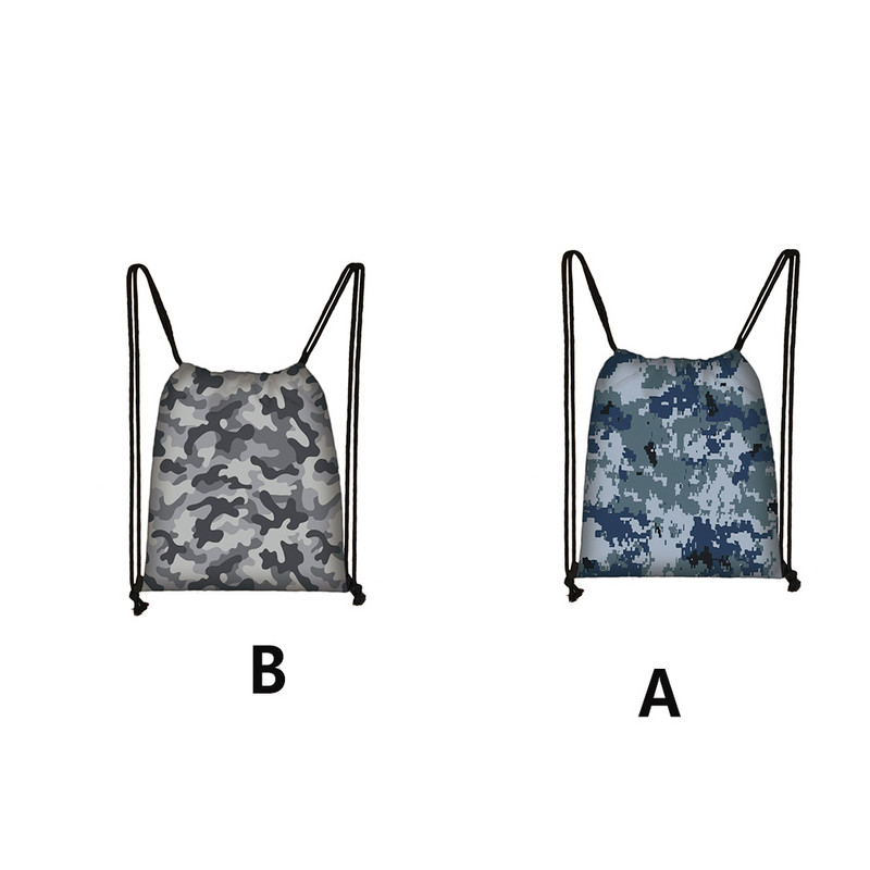 Geanta cu snur Sport Fete Baieti Rucsac Scoala Snur haine Container Depozitare Camuflaj Pachet Accesorii pentru exterior