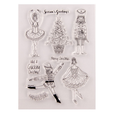 1 τεμ. Χριστουγεννιάτικο χορό Διαφανές διαφανές σφραγίδα σιλικόνης Κοπή DIY Scrapbooking Λαστιχένιο χρωματισμό ανάγλυφο Διακόσμηση ημερολογίου επαναχρησιμοποιήσιμο