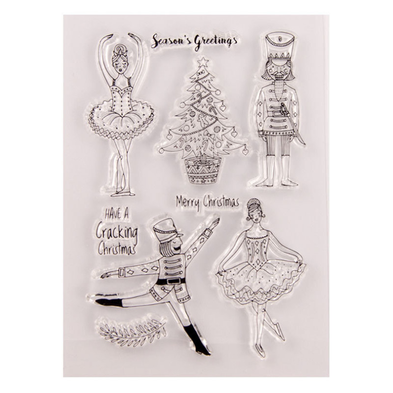 1 τεμ. Χριστουγεννιάτικο χορό Διαφανές διαφανές σφραγίδα σιλικόνης Κοπή DIY Scrapbooking Λαστιχένιο χρωματισμό ανάγλυφο Διακόσμηση ημερολογίου επαναχρησιμοποιήσιμο