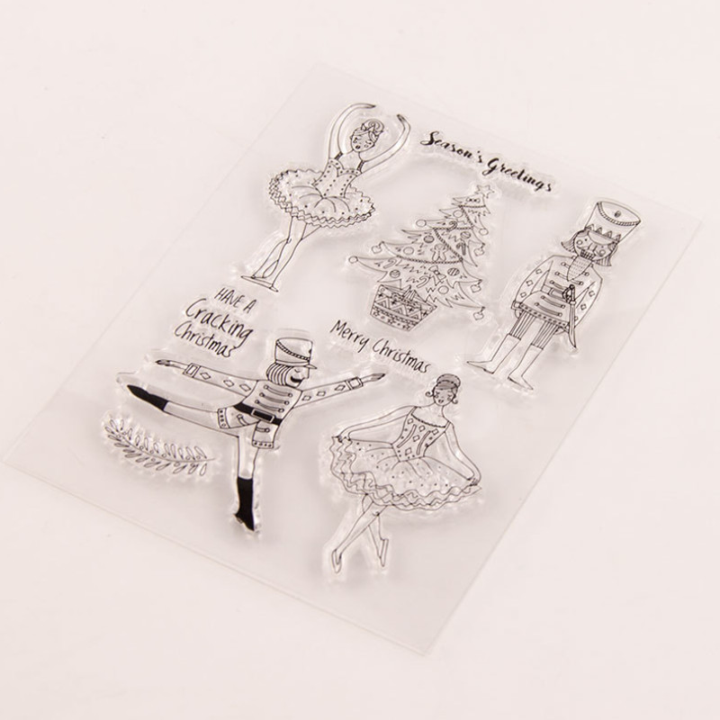 1 τεμ. Χριστουγεννιάτικο χορό Διαφανές διαφανές σφραγίδα σιλικόνης Κοπή DIY Scrapbooking Λαστιχένιο χρωματισμό ανάγλυφο Διακόσμηση ημερολογίου επαναχρησιμοποιήσιμο