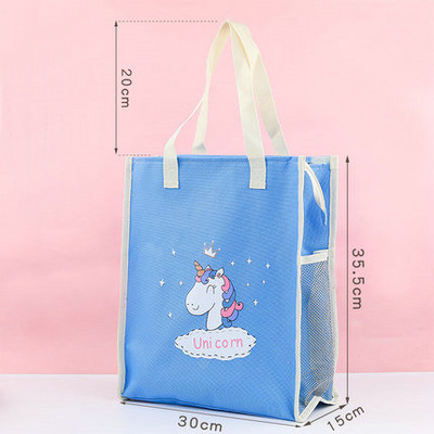 Geantă de școală Kawaii Genți portabile de cărți pentru teme pentru copii de școală Geanta de mână impermeabilă pentru studiu