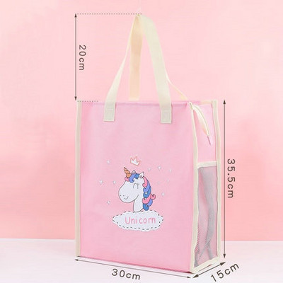 Geantă de școală Kawaii Genți portabile de cărți pentru teme pentru copii de școală Geanta de mână impermeabilă pentru studiu