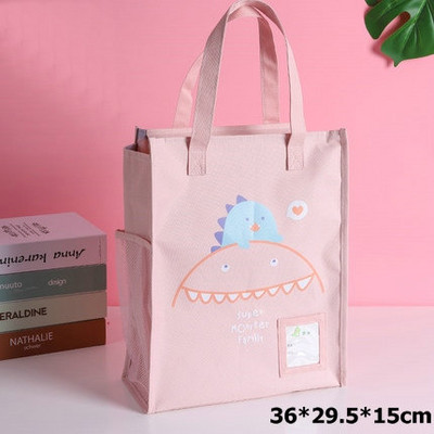 Geantă de școală Kawaii Genți portabile de cărți pentru teme pentru copii de școală Geanta de mână impermeabilă pentru studiu