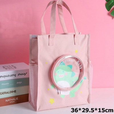 Geantă de școală Kawaii Genți portabile de cărți pentru teme pentru copii de școală Geanta de mână impermeabilă pentru studiu