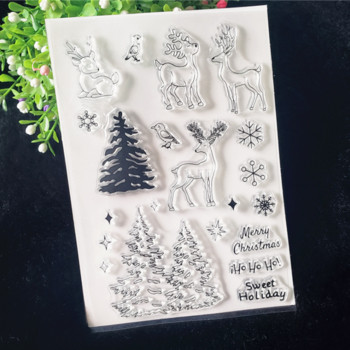 Χριστουγεννιάτικα ελάφια Kawaii διαφανής σφραγίδα σιλικόνης DIY Scrapbooking Stencil Coloring Διακοσμητικά σχολικά είδη