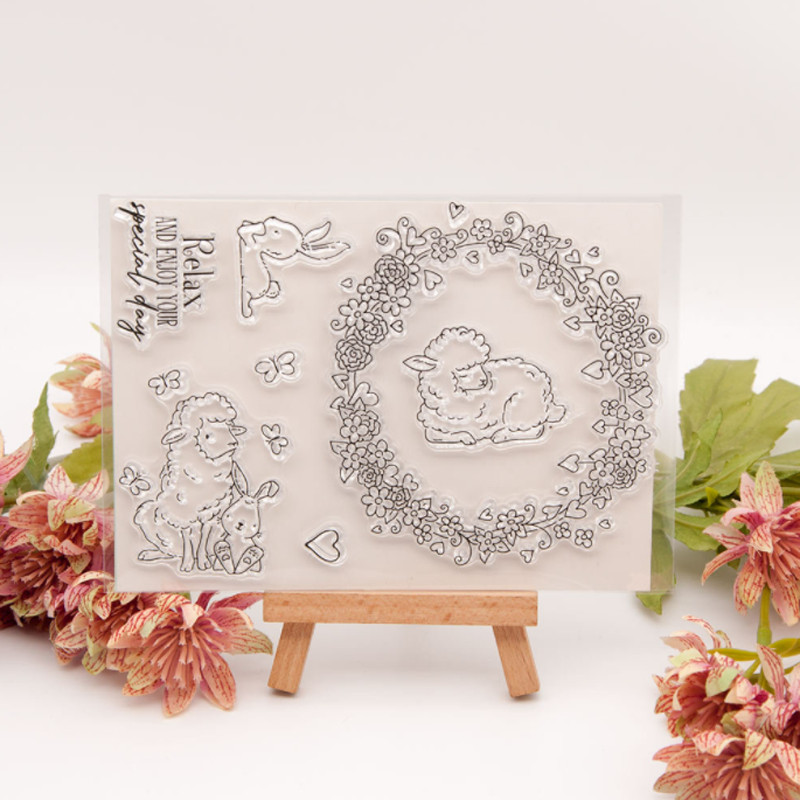 Kawaii avių triušio Velykų antspaudai Guminiai Skaidrūs Silikoniniai Antspaudai „Pasidaryk pats“ rankų sąskaita Iškarpų albumas Žurnalų dekoravimas Amatai Trafaretai