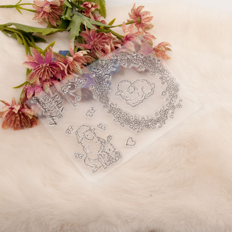 Kawaii avių triušio Velykų antspaudai Guminiai Skaidrūs Silikoniniai Antspaudai „Pasidaryk pats“ rankų sąskaita Iškarpų albumas Žurnalų dekoravimas Amatai Trafaretai