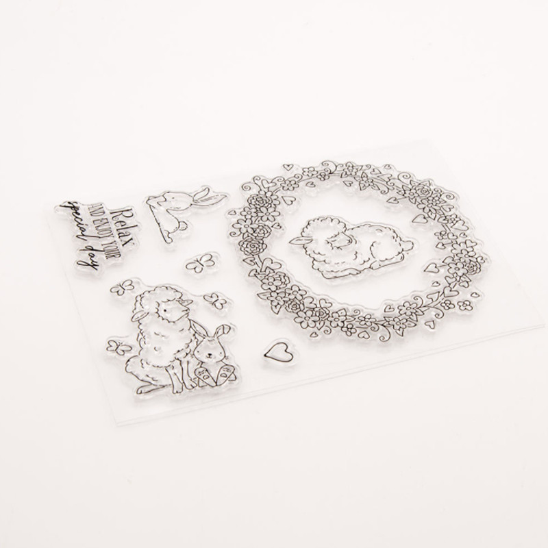 Kawaii avių triušio Velykų antspaudai Guminiai Skaidrūs Silikoniniai Antspaudai „Pasidaryk pats“ rankų sąskaita Iškarpų albumas Žurnalų dekoravimas Amatai Trafaretai