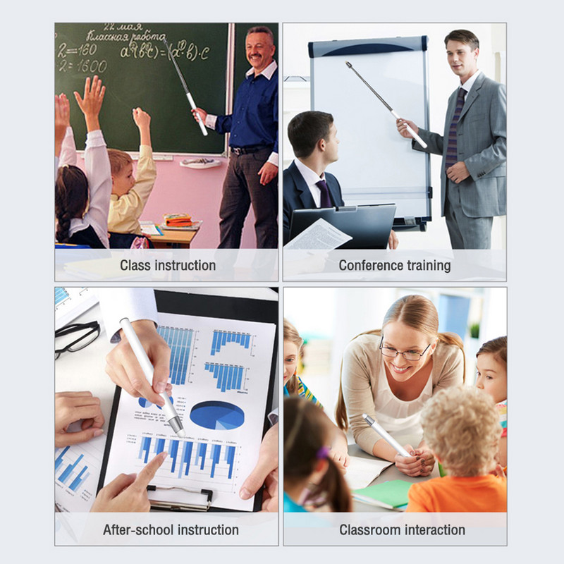 Professional Teacher Hand Pointer Τηλεσκοπικός δείκτης χειρός υψηλής ποιότητας με υπέρυθρη χωρητική πένα με στυλό αφής γραφίδας