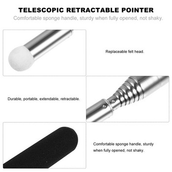 TINKSKY Hand Pointer Extendable Telescopic Retractable Pointer Handheld Presenter Classroom Pointer Whiteboard (Μαύρο)