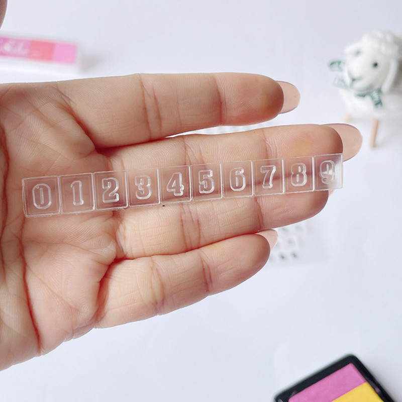 Markice s brojevima abecede Izrada čestitki „uradi sam“ Ukrasi za albume za albume Utiskivanje Dekoracija za albume Ručni pečat od prozirne tinte