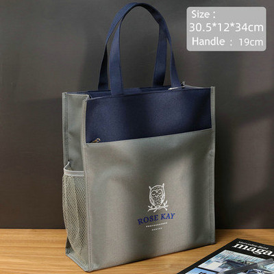 Prijenosna školska torba od Oxford tkanine A4 torba za knjige Višenamjenska velika torba Ručna torba s organizatorom datoteka na patentni zatvarač