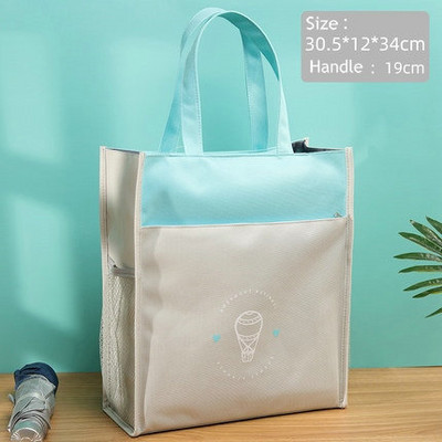 Prijenosna školska torba od Oxford tkanine A4 torba za knjige Višenamjenska velika torba Ručna torba s organizatorom datoteka na patentni zatvarač