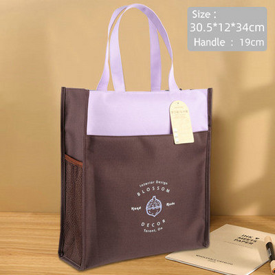 Prijenosna školska torba od Oxford tkanine A4 torba za knjige Višenamjenska velika torba Ručna torba s organizatorom datoteka na patentni zatvarač