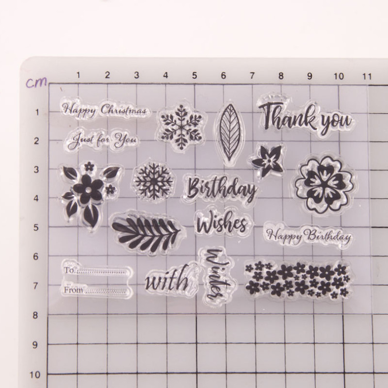 1 kom rođendanskih želja prozirni pečat prozirni silikonski pečat rezanje DIY spomenar gumene boje reljefni dekor za višekratnu upotrebu 11*8 cm