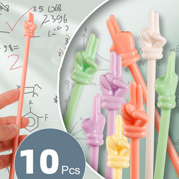 1 кутия Учебен показалец Дизайн на пръсти Цветна нехлъзгаща се пластмасова дръжка Огъваща се детска ръчна презентираща пръчка