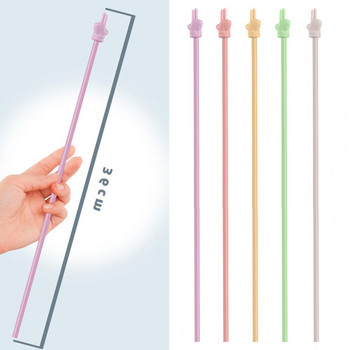 1 кутия Учебен показалец Дизайн на пръсти Цветна нехлъзгаща се пластмасова дръжка Огъваща се детска ръчна презентираща пръчка