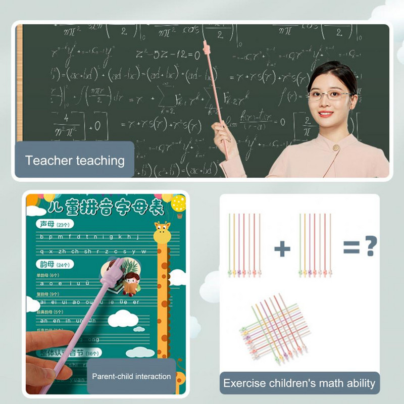 1 kutija, dizajn pokazivača prstiju za podučavanje, šarena neklizajuća plastična ručka, savitljiva dječja ručna prezenterska palica za podučavanje