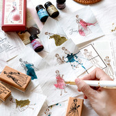 1 db Old Dream Iraqi Series Retro európai amerikai karakterek fából készült gumibélyegző kreatív barkácsnapló Scrapbooking irodaszerek