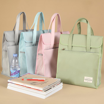 Проста преносима ученическа ръчна чанта с голям капацитет A4 Учебна чанта за съхранение на книги Оксфордски плат Водоустойчива чанта за студенти