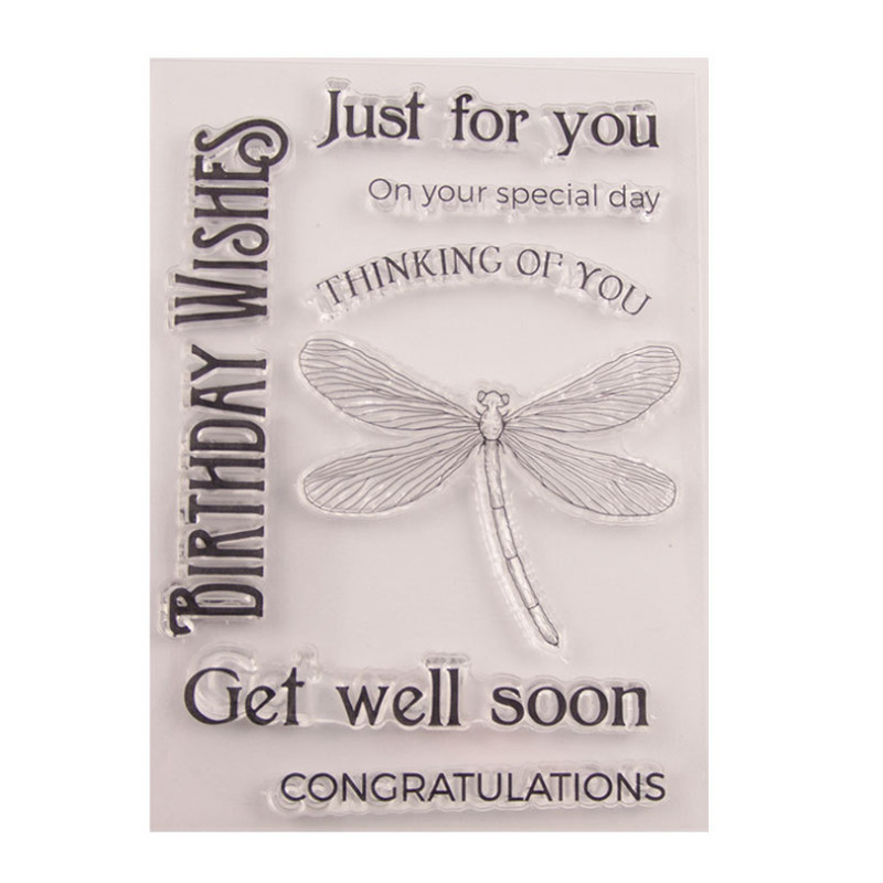 1kom Dragonfly prozirni prozirni silikonski pečat za rezanje DIY spomenara Gumene boje za utiskivanje Dnevnik za višekratnu upotrebu