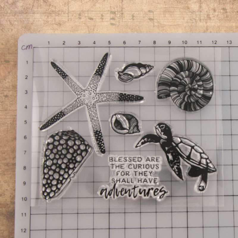 Morska kornjača morska zvijezda prozirni prozirni silikonski pečat rezanje pečata DIY spomenar gumene boje reljefni dnevnik dekor za višekratnu upotrebu