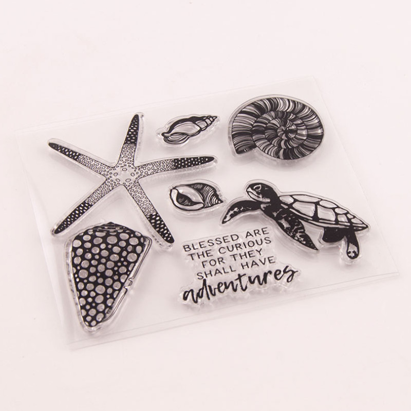 Morska kornjača morska zvijezda prozirni prozirni silikonski pečat rezanje pečata DIY spomenar gumene boje reljefni dnevnik dekor za višekratnu upotrebu