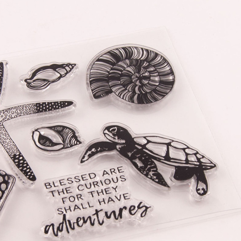 Morska kornjača morska zvijezda prozirni prozirni silikonski pečat rezanje pečata DIY spomenar gumene boje reljefni dnevnik dekor za višekratnu upotrebu