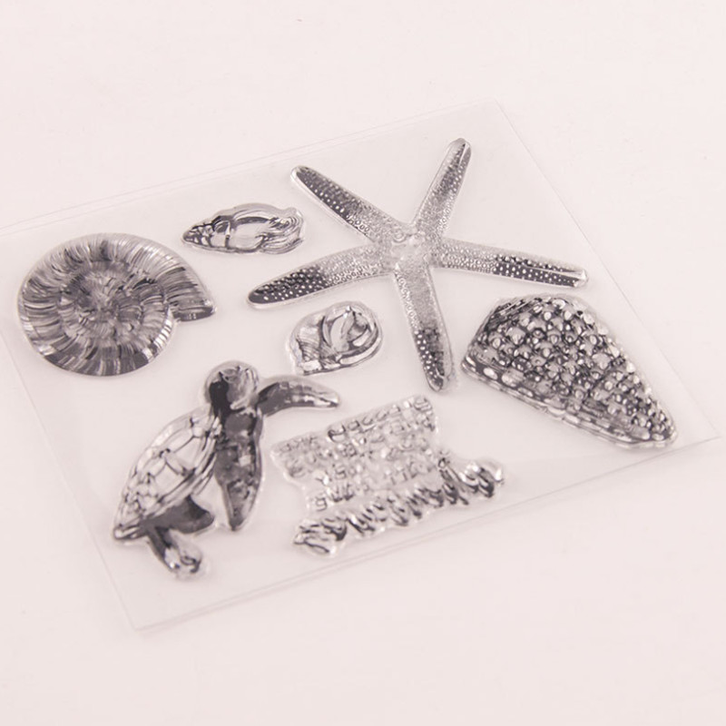 Morska kornjača morska zvijezda prozirni prozirni silikonski pečat rezanje pečata DIY spomenar gumene boje reljefni dnevnik dekor za višekratnu upotrebu