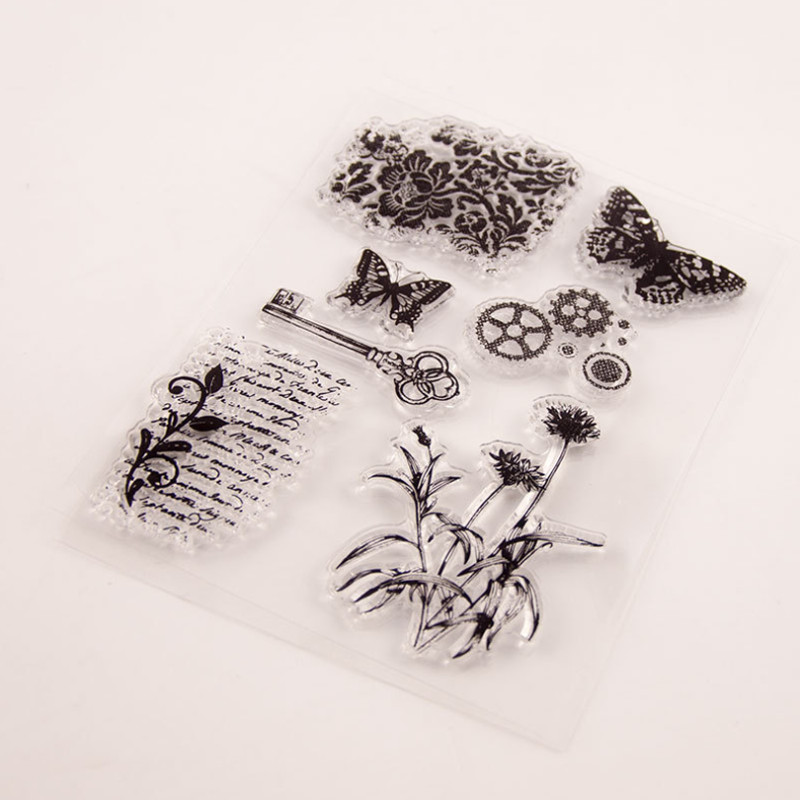 Leptir zupčanik, prozirni, prozirni silikonski pečat, rezanje pečata, DIY spomenar, gumene boje, reljefni dnevnik, ukras za višekratnu upotrebu