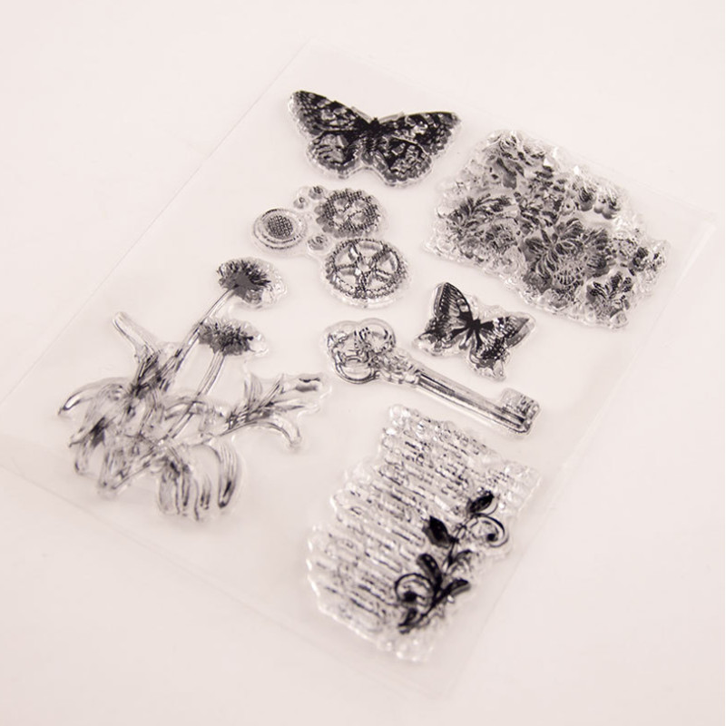 Leptir zupčanik, prozirni, prozirni silikonski pečat, rezanje pečata, DIY spomenar, gumene boje, reljefni dnevnik, ukras za višekratnu upotrebu