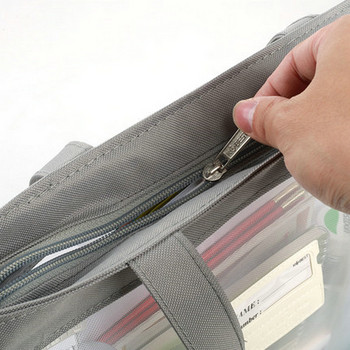Τσάντα από διχτυωτό φερμουάρ μεγάλης χωρητικότητας Α4 Διαφανής τσάντα με αρχείο Τσάντα μαθητικού βιβλίου Φορητή τσάντα χειρός Τσάντα εγγράφων γραφείου
