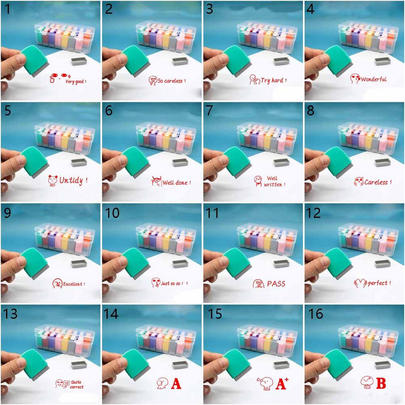 Gyermekjáték bélyegek Irodai és iskolai kellékek Rajzfilm bélyegek Kommentár bélyeg Tanítási bélyeg Bátorító Jutalom pecsét